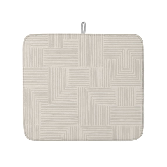 Abstract Angular Line Dish Drying Mat 16x18 inch Geometric L-shaped ...