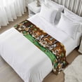 Abstract Animal Bed Runner Scarf, Dog In The Room Playing Poker Game ...