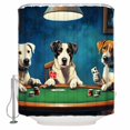 thumbnail image 1 of Abstract Animal Shower Curtain, 60" x 72", Dog Playing Poker Game Chips Blue Room Funny Waterproof Bathroom Curtain Washable Shower Curtain Set with 12 Hooks, 1 of 6