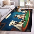 thumbnail image 1 of Abstract Animal Washable Area Rug 4x6 111 Dog Playing Poker Game Chips Blue Room Funny Low-Profile Large Area Rugs with Non Slip Backing Indoor Floor Carpet for Entrance Living Room Bedroom Office, 1 of 9