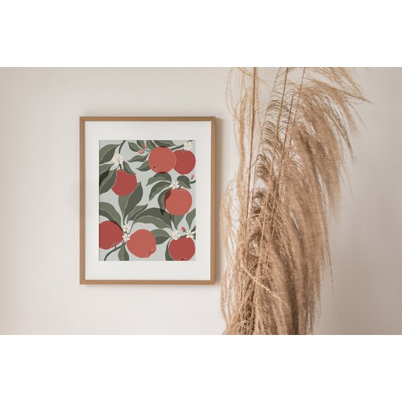 Abstract Apples Print Botanical Kitchen Wall Art ( )