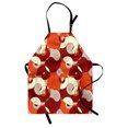 thumbnail image 1 of Abstract Apron Abstract Bold Spiral Motifs Circled Modern Pattern with Stripe Details, Unisex Kitchen Bib Apron with Adjustable Neck for Cooking Baking Gardening, Orange Ruby Ivory, by Ambesonne, 1 of 3