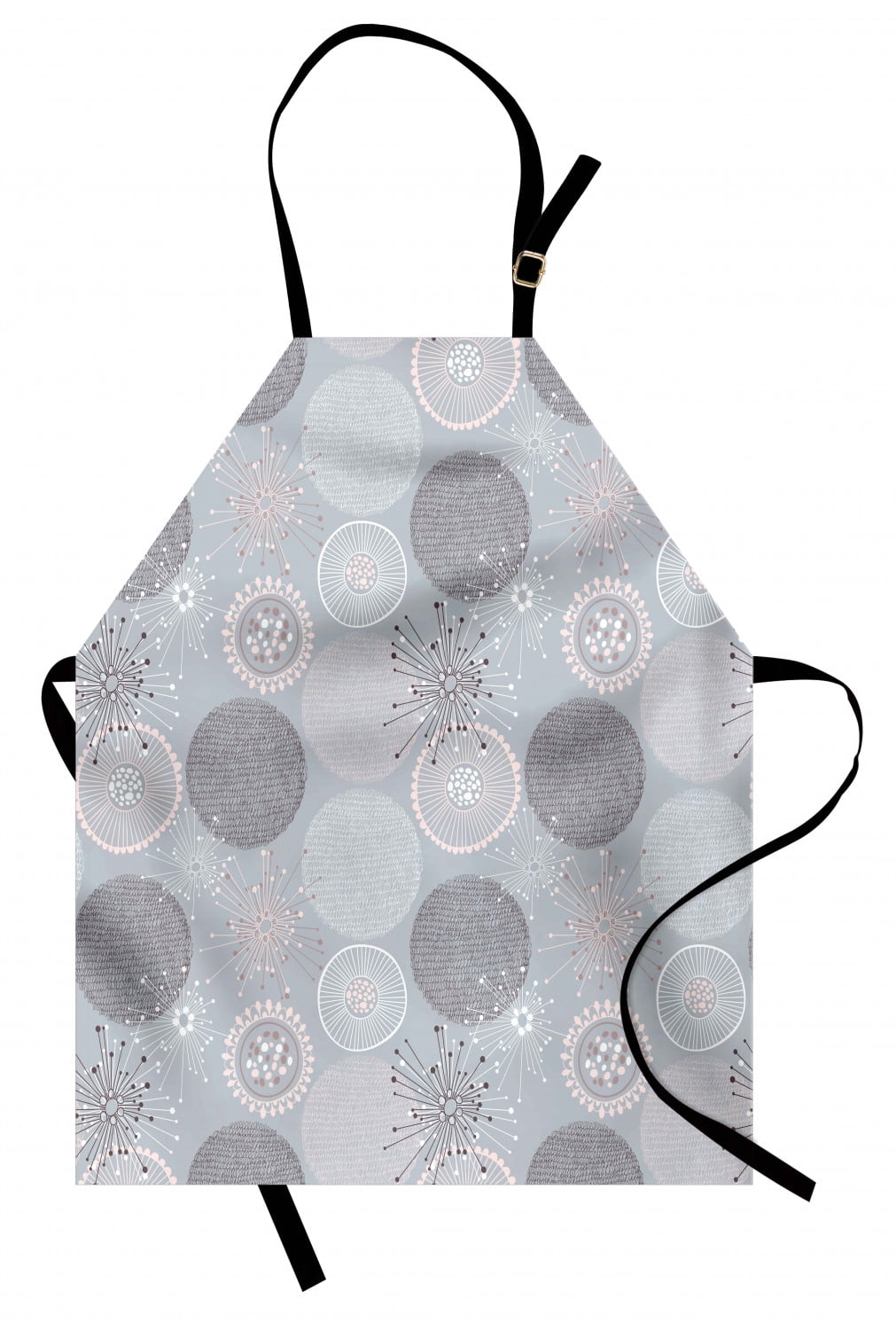 Abstract Apron Circular Round Soft Pastel Toned Lilac Flower Pattern ...