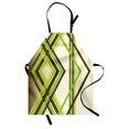 thumbnail image 1 of Abstract Apron Geometric Trippy Diamond Shape Bands in Different Shade Illustration, Unisex Kitchen Bib Apron with Adjustable Neck for Cooking Baking Gardening, Army Fern and Lime Green, by Ambesonne, 1 of 3