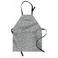thumbnail image 1 of Abstract Apron, Hand Drawn Geometric Spiral Circles Round Shape Ring Forms Contemporary, Unisex Kitchen Bib with Adjustable Neck for Cooking Gardening, Adult Size, Charcoal Grey White, by Ambesonne, 1 of 4