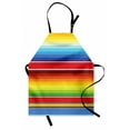 thumbnail image 1 of Abstract Apron Horizontal and Colored Ethnic Blanket Rug Lines Pattern Vibrant Abstract Design, Unisex Kitchen Bib Apron with Adjustable Neck for Cooking Baking Gardening, Multicolor, by Ambesonne, 1 of 3