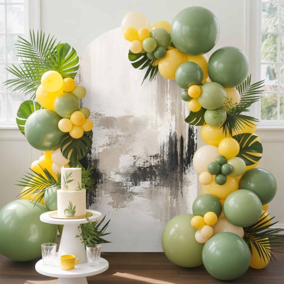 Abstract Arch Backdrop Cover, 4FT, Black Gray Scraped Pigment Plaster Builds Boho Industrial Spandex Arch Covers Double-Sided Backdrop for Wedding Birthday Party Photo Background Decoration
