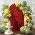 Abstract Arch Backdrop Cover, 6FT, Red Golden Marble Fluid Lines ...