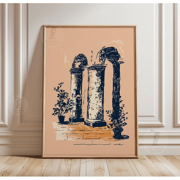 Abstract Arches Line Drawing Print Minimalist Architectural Wall Art