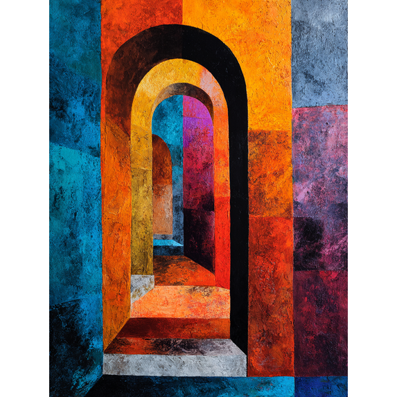 Abstract Archway Canvas Print, Decor for Living Room, Office, Hallway, Entryway, Home