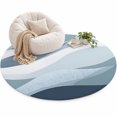 Abstract Area Rug 5', Sea Wave Geometric Blue Grey Gradient Water ...