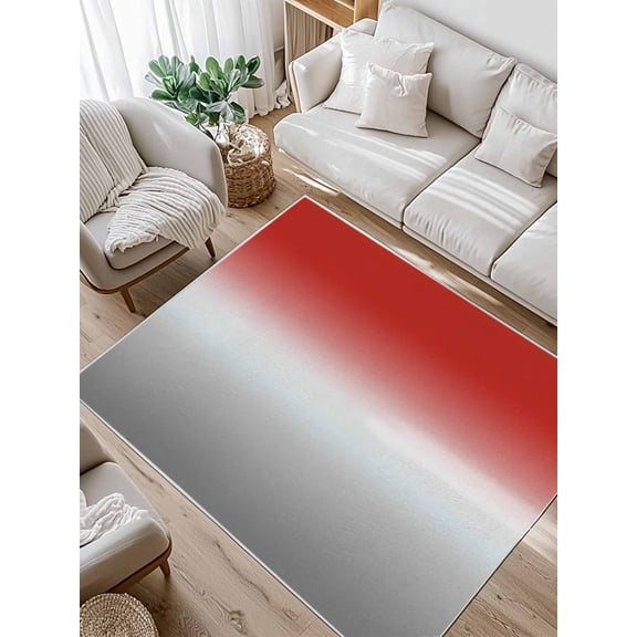 Abstract Area Rug for Bedroom 2.7x5 Ft Red Grey Gradient Modern Art Super Soft fuzzy Throw Rug Non-Slip Fluffy Plush Indoor Floor Carpet for Living Room Nursery Home Decor