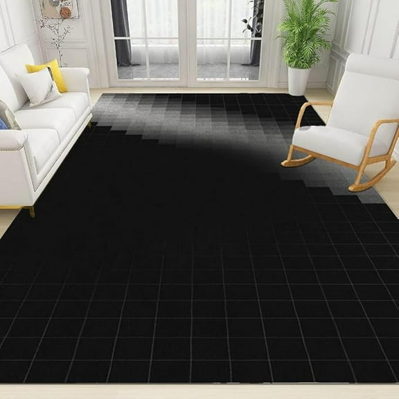 Abstract Area Rug Large Pixel Point Texture Soft Washable Living Room Bedroom Rug Non Slip Kid Pet Friendly Indoor Carpet For Basement Playroom Foyer 5 x 8ft