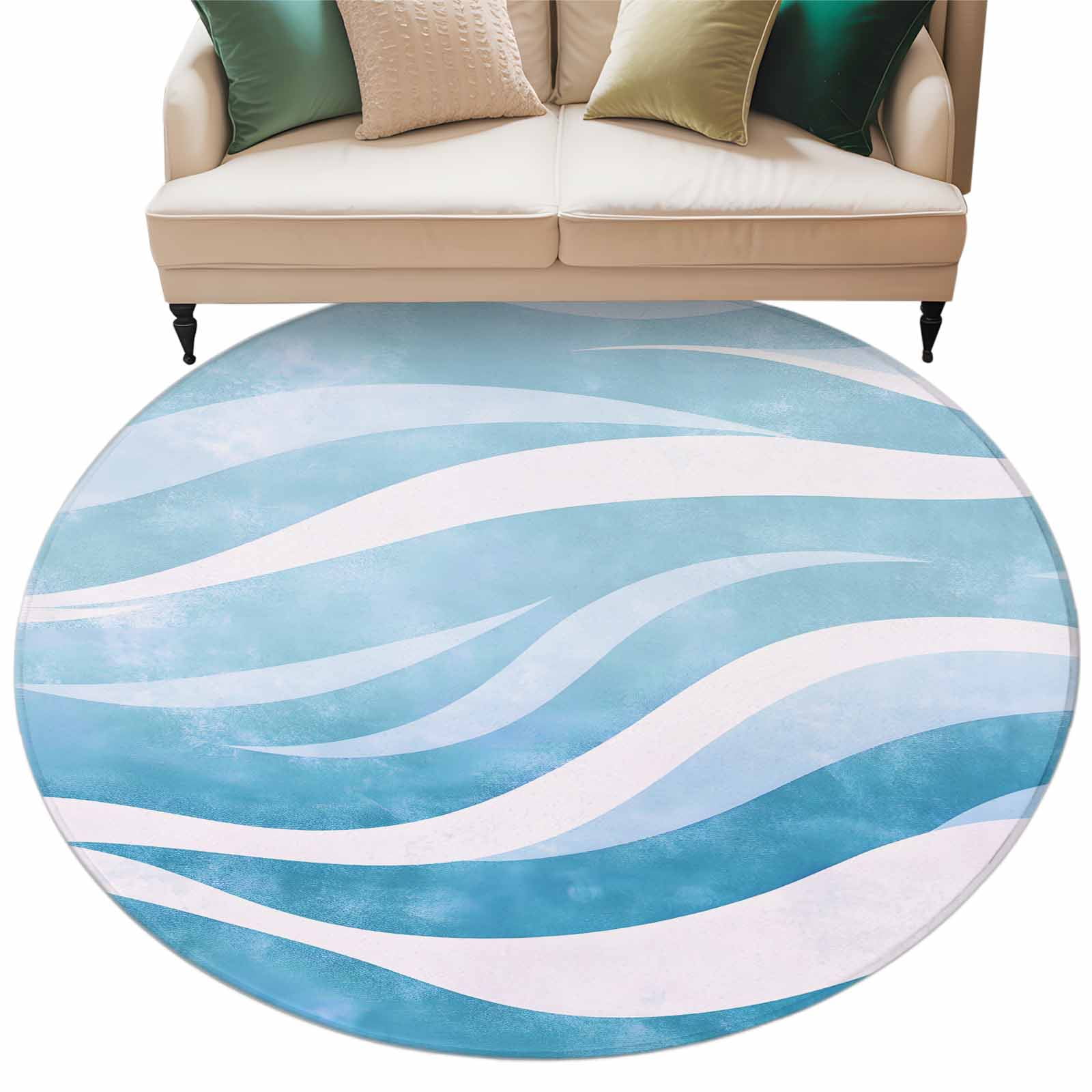 Abstract Area Rug, Water Ripples Waves Texture Blue Theme Modern ...