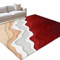 Abstract Area Rugs 3x5ft Red Gradient Ocean Beach Waves Floor Rug Non ...