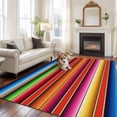 thumbnail image 1 of Abstract Area Rugs 5x7 ft Colorful Mexican Stripe Pattern Red Orange Bohemian Washable Rug Non Slip Indoor Carpet Absorbent Floor Mat for Living Room Bedroom Dining Room, 1 of 9