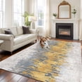 thumbnail image 1 of Abstract Area Rugs 5x7 ft Yellow Grey Graffiti Silhouette Art Modern Painting Washable Rug Non Slip Indoor Carpet Absorbent Floor Mat for Living Room Bedroom Dining Room, 1 of 9