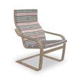 thumbnail image 1 of Abstract Armchair Pad and Slipcover, Hand Drawn Short Vertical Lines Retro Horizontal Stripes Hipster Doodle, 1 Piece Soft Cushion Replacement with Removable Cover, Black Coral White, by Ambesonne, 1 of 1