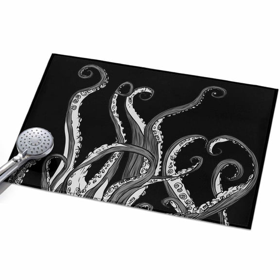 Abstract Art 2x3ft Non Slip Area Rug Black Octopus Tentacles Ocean Animal Modern Washable&nbsp;Soft Area Rugs for Living Room, Indoor&nbsp;Circle Carpet for Bedroom Dining Room Kitchen