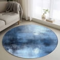 thumbnail image 1 of Abstract Art 4FT Round Area Rugs for Living Room 111 Retro Gradient Blue Watercolor Ultra-Thin Non-Slip Round Rugs Machine Washable Low Pile Circle Carpet for Bedroom Kitchen Nursery, 1 of 9