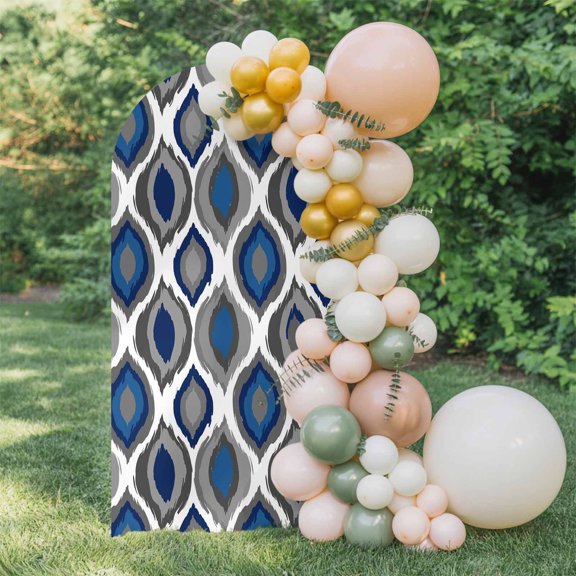 Abstract Art Arch Backdrop Cover 4 FT, Modern Diamond Patterns Blue White Grey Geometric Wedding Arch Cover Stretchy Backdrop Stands Covers for Birthday Party Ceremony Banquet Decor