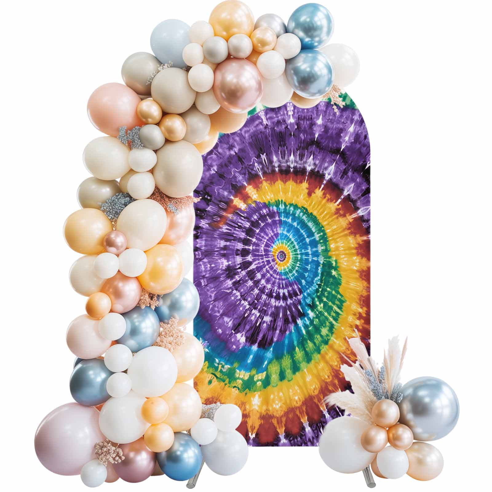 Abstract Art Arch Backdrop Covers 5 FT, Purple Red Blue Green Tie-Dye ...