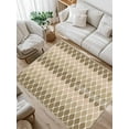 thumbnail image 1 of Abstract Art Area Rug for Bedroom 5x7 Ft Brown Khaki Ombre Geometric Wavy Lines Super Soft fuzzy Throw Rug Non-Slip Fluffy Plush Indoor Floor Carpet for Living Room Nursery Home Decor, 1 of 8