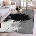 thumbnail image 1 of Abstract Art Area Rugs 3x5 ft Black Grey Wall Mottled Texture Minimalist Modern Washable Rug Non Slip Indoor Carpet Absorbent Floor Mat for Living Room Bedroom Dining Room, 1 of 9