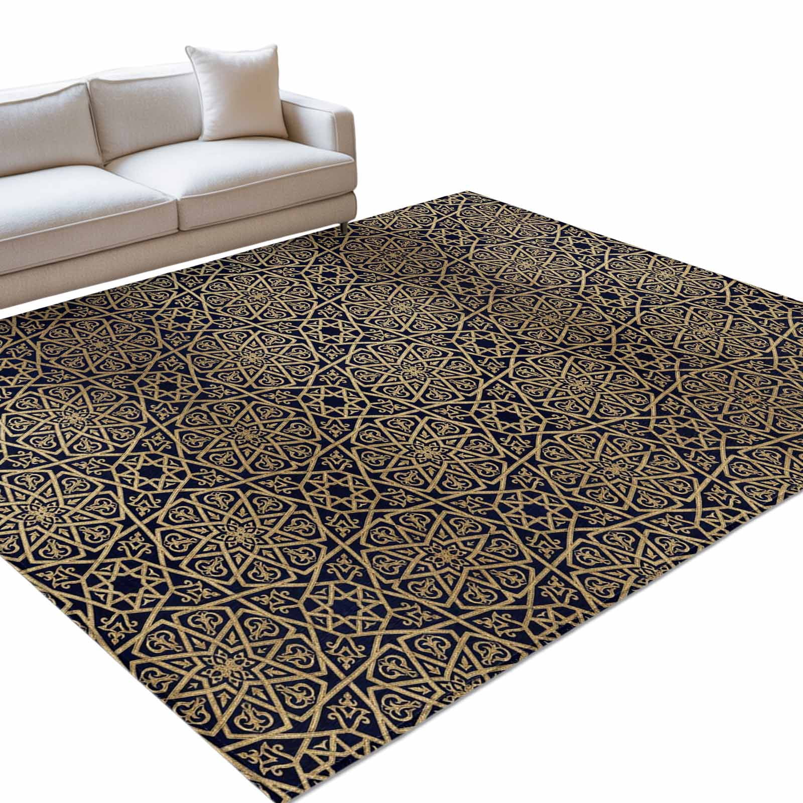 Abstract Art Area Rugs 6x9ft Retro Brown Geometric Texture Ornate ...