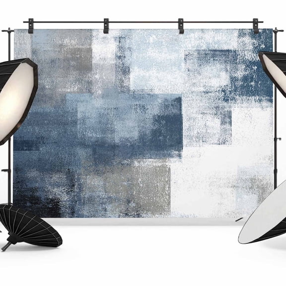 Abstract Art Backdrop for Photography, Gradient Dark Blue Vintage Minimalist Photo Backdrop Portrait Background Party Banner Photo Backgrounds for Studio Booth Props, 10x8ft