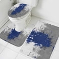 thumbnail image 1 of Abstract Art Bathroom Rugs Set Blue Grey Wall Mottled Texture Minimalist Modern Non Slip Absorbent Soft Bath Mats 3 Piece Set with Bathroom Rug, U-Shaped Floor Mat, Toilet Seat Cover Small Size, 1 of 9