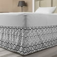 thumbnail image 1 of Abstract Art Bed Skirt, Swirly Geometric Minimalist Tones Curly Tiles Classic Retro Design, Elastic Bedskirt Dust Ruffle Wrap Around for Bedding Decor, 4 Sizes, Charcoal Grey White, by Ambesonne, 1 of 2