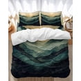 thumbnail image 1 of Abstract Art Bedding Duvet Cover Set King Size 4 Pieces Modernism Yellow Green Gradient Collage Art Bedding Set with Zipper Closure, 1 Comforter Cover 92x106 Inches 1 Flat Sheet & 2 Pillow Cases, 1 of 7