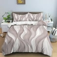Abstract Art Bedding Set Stripe Print Duvet Cover King Size Soft