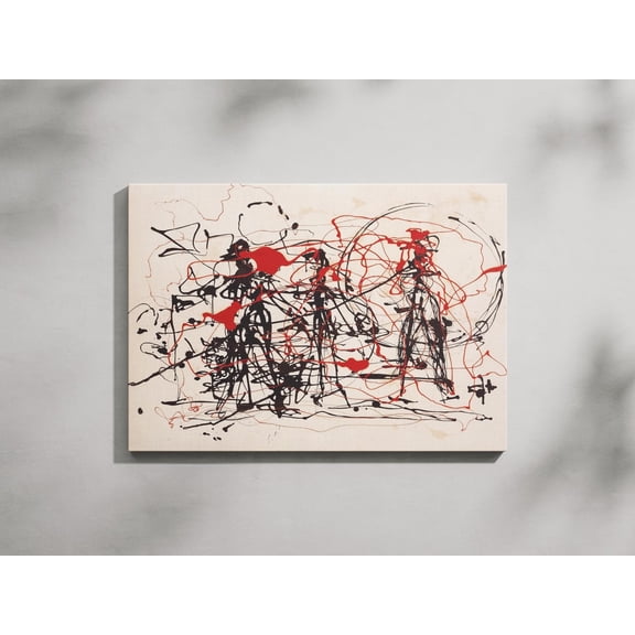 Abstract Art, Black And Red Stripes Poster Unframed Paper Print