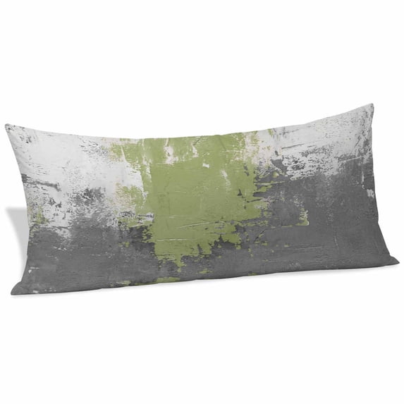 Abstract Art Body Pillow Cover Green Grey Wall Mottled Texture ...