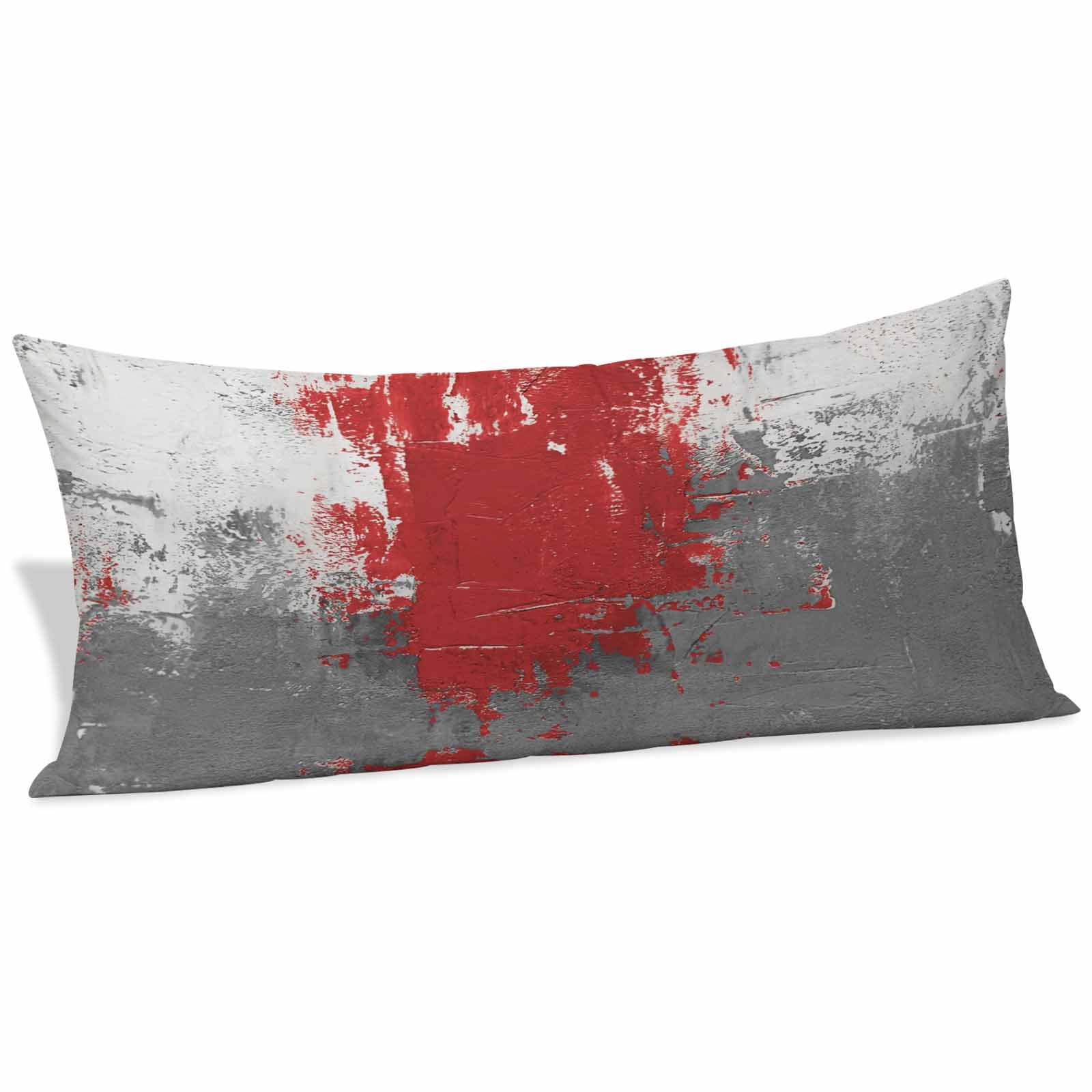 Abstract Art Body Pillow Cover Red Grey Wall Mottled Texture Minimalist ...