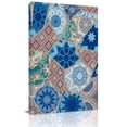 Abstract Art Canvas Wall Art for Living Room, Orange Blue Geometric ...