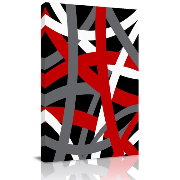 Abstract Art Canvas Wall Art for Living Room, Red White Black Gray Line Modern Simple Wall Decor Framed Artwork Pictures Ready to Hang for Bedroom Office Home Decor