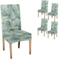 thumbnail image 1 of Abstract Art Chair Slipcovers for Dining Room 4 Pack Seamless Pattern with Tropical Leaf Removable Seat Protector for Home or Party, 1 of 4