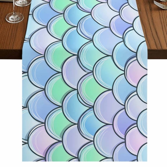Abstract Art Coastal 60 Inch Table Runner, Nautical Summer Ocean Beach ...