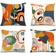 thumbnail image 1 of Abstract Art Colorful Mid Century Modern Throw Pillow Covers 20x20 Fall Boho Floral Geometric Minimalist Pillow Covers for Couch Outdoor Decor Set of 4, 1 of 6