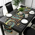 thumbnail image 1 of Abstract Art Cotton Linen Small Table Runner 13 x 60 inch Colorful Ethnic Geometric Modern Non-slip Rectangular Dining Table Decor for Wedding Party Holiday Dinner, 1 of 8