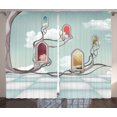 thumbnail image 1 of Ambesonne Abstract Art Curtains 2 Panel Set, Mirrors over Tree, 108" x 84", Multicolor, 1 of 3