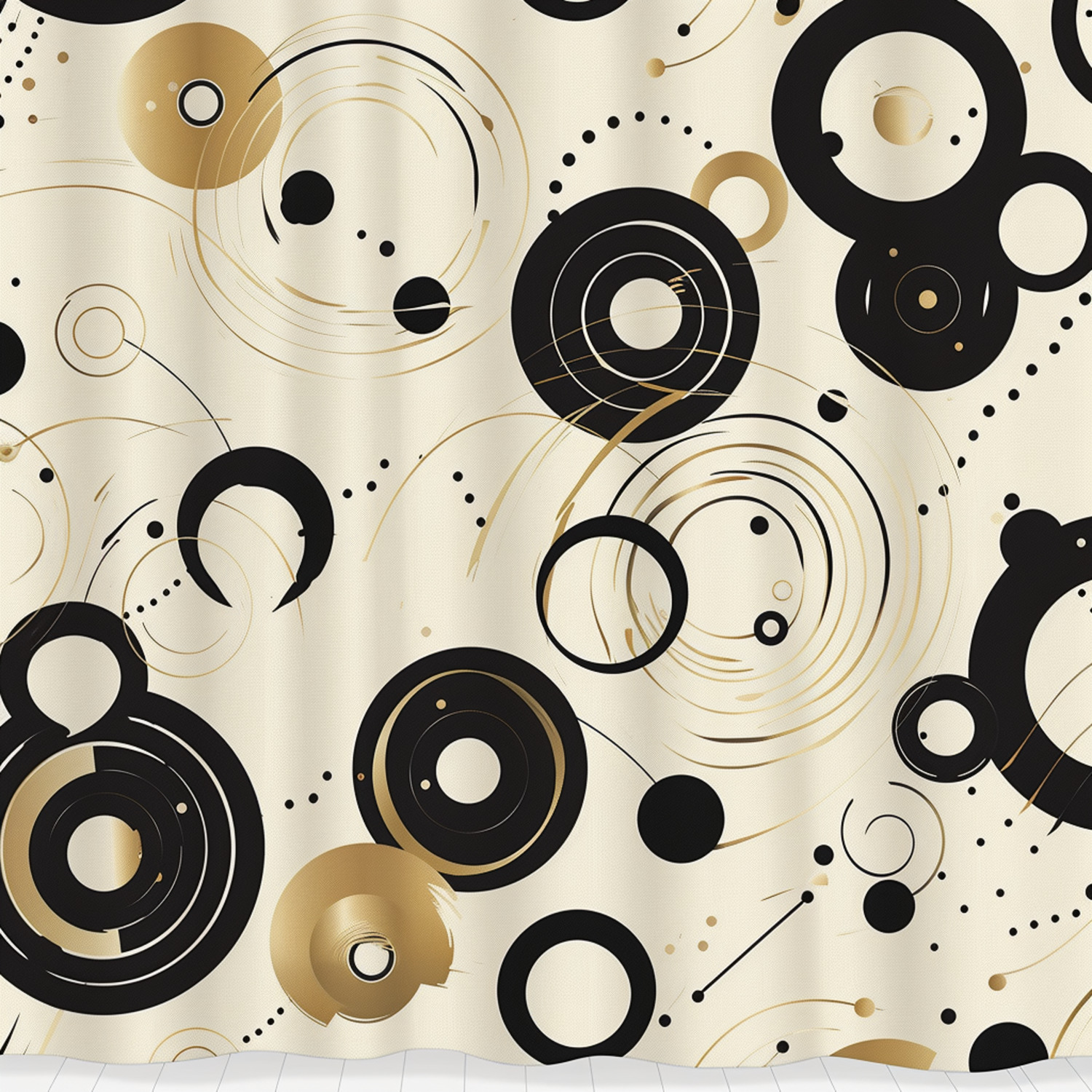 abstract-art-deco-beige-and-black-pattern-shower-curtain-modern