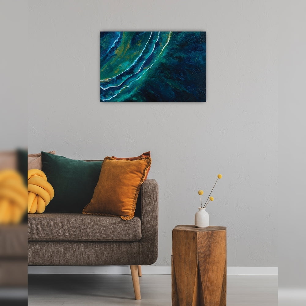 Abstract Art Design by Artist Sarah Wahl - 14"x14" Canvas Artwork - Multi-Color 16 x 20