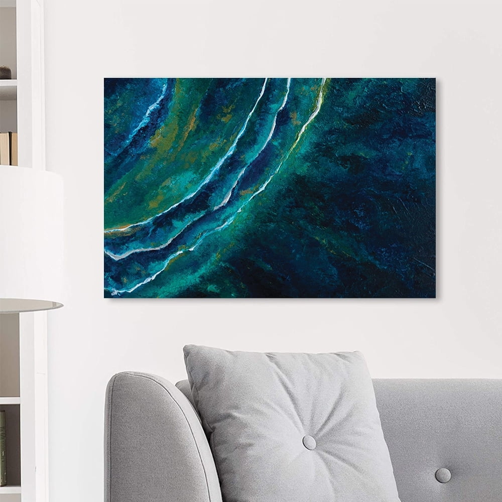 Abstract Art Design by Artist Sarah Wahl - 14"x14" Canvas Artwork - Multi-Color 20 x 30