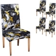 thumbnail image 1 of Abstract Art Dinning Chair Cover 4 Pack Abstract Hand Painted Black and White with Gold Background Acrylic Painting on C Removable Seat Protector for Home or Party, 1 of 5