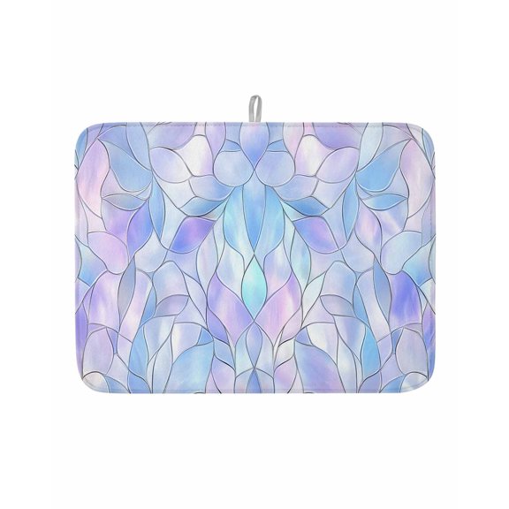 Abstract Art Dish Drying Mat 18x24 inch Gradient Stained Glass Fragments Modern Super Absorbent Microfiber Dish Drying Pad for Kitchen Countertops Sink Dish Drainer Racks Coffee Bar Mats 1 Pack