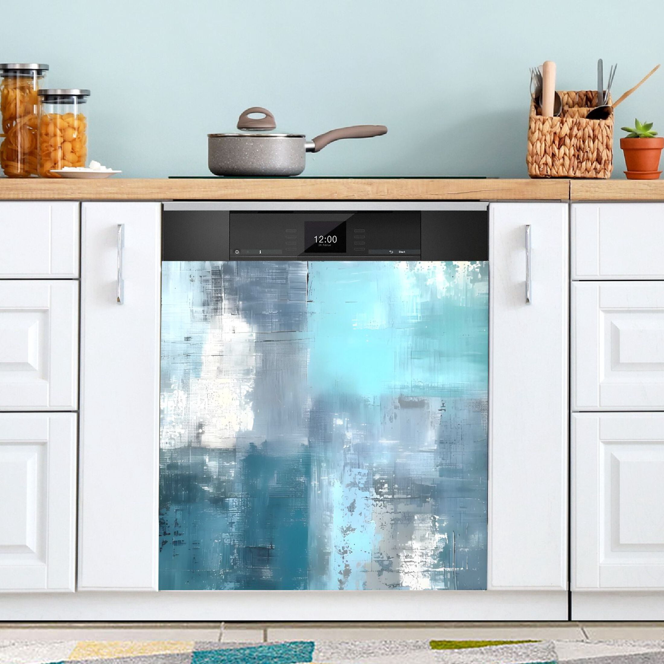 Abstract Art Dishwasher Magnet Cover Reuseable Refrigerator Magnet ...